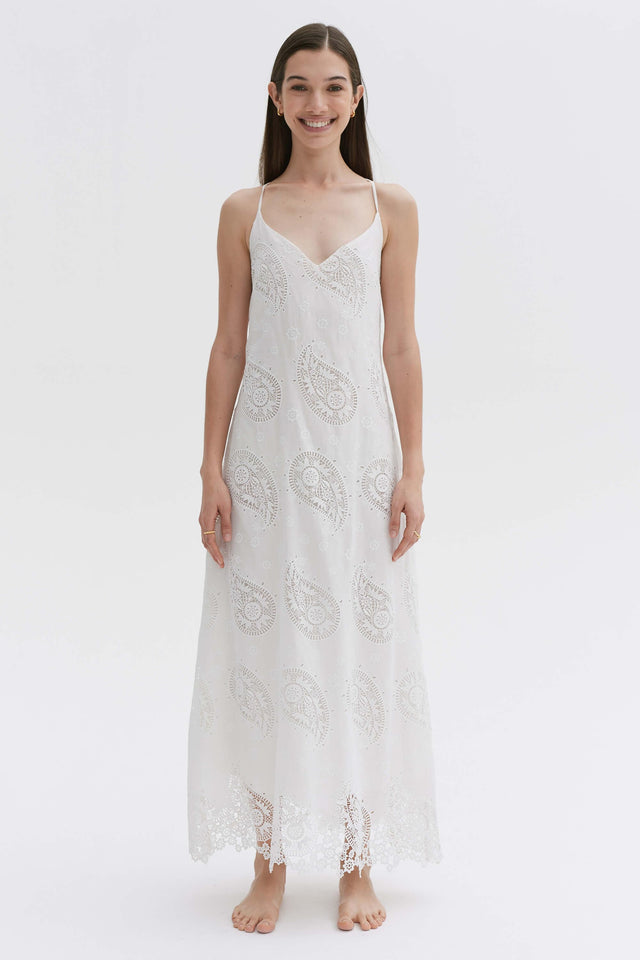 The Nightdress Broderie Anglaise White