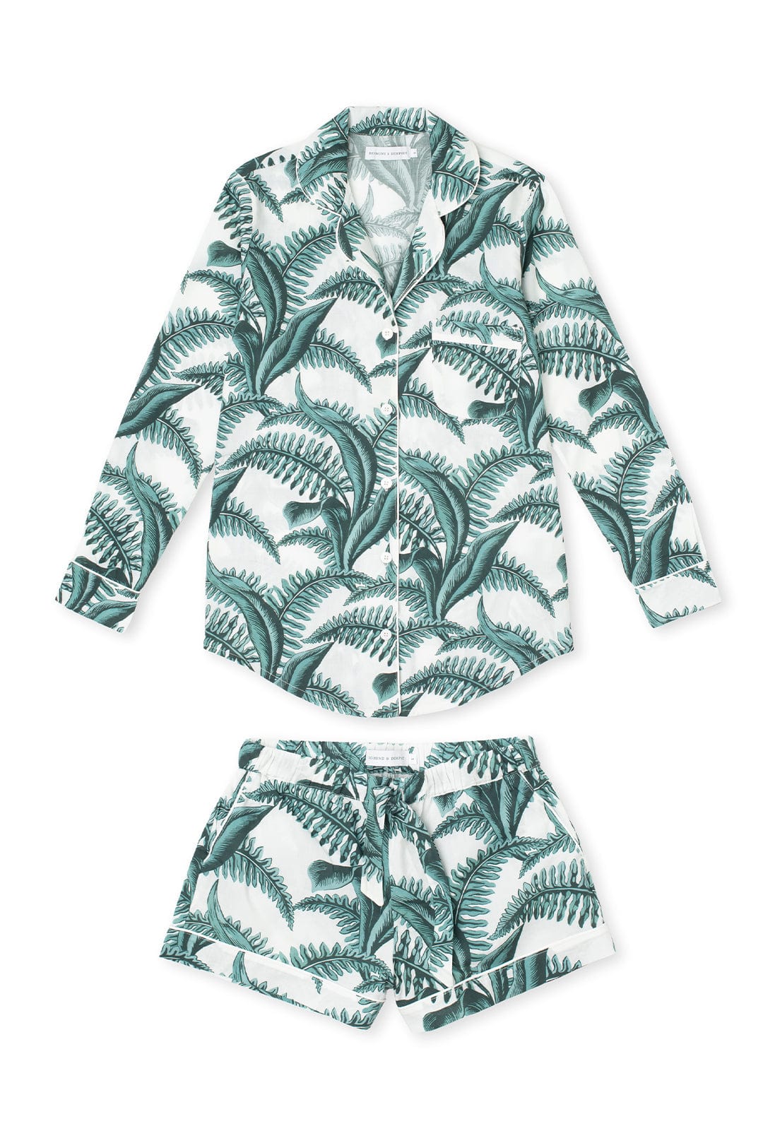 Signature Pyjama Set The Fern Print White/Green
