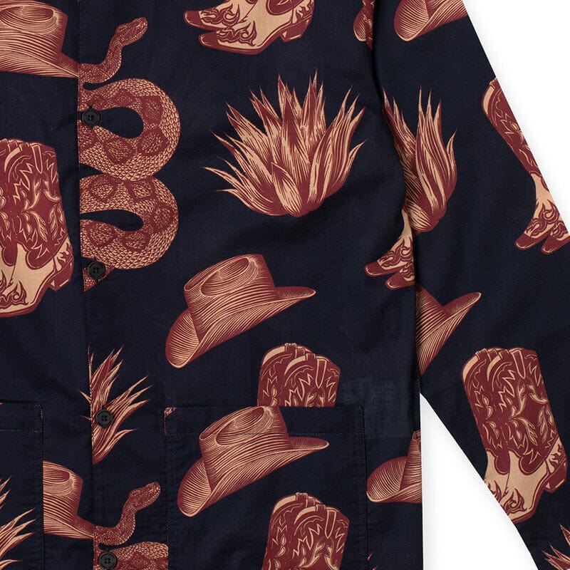 Men’s Pocket Pyjama Set Wild Icons Print Navy/Sunset