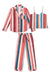 Long Pyjama and Cami Top Set Stripe Print Multi