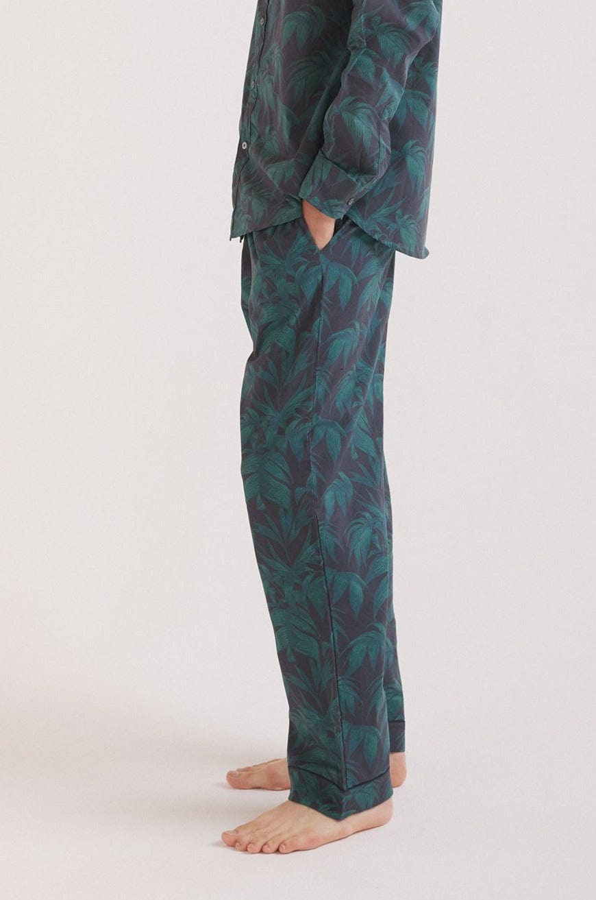 Men’s Pyjama Trousers Byron Tropical Print Navy/Green