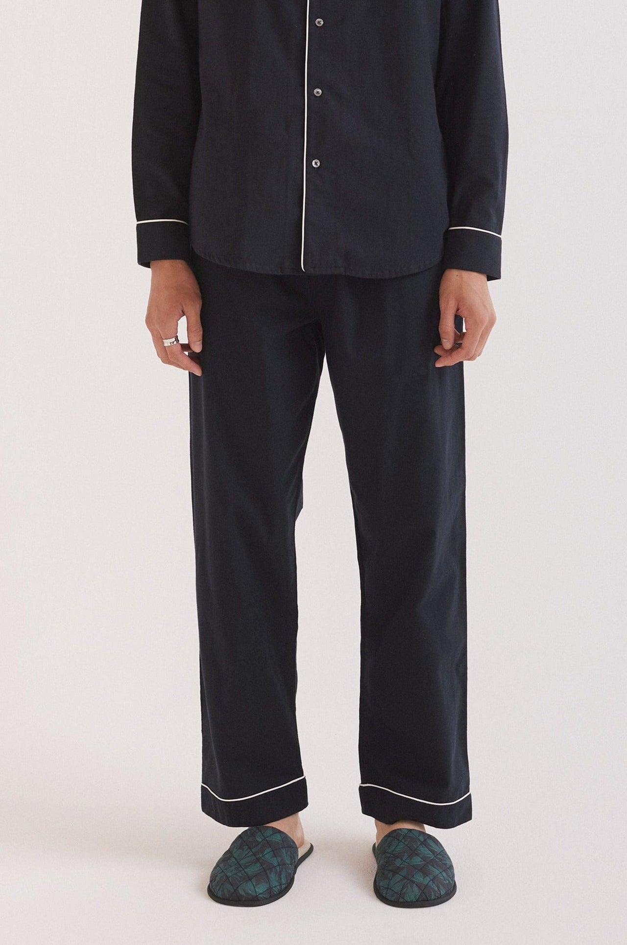 Men’s Pyjama Trousers Navy Brushed Cotton