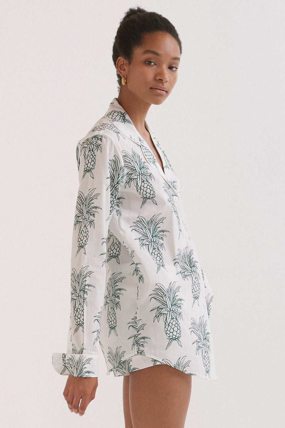 Signature Pyjama Set Howie Pineapple Print White/Green
