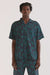 Men’s Cuban Pyjama Shirt Byron Tropical Print Navy/Green