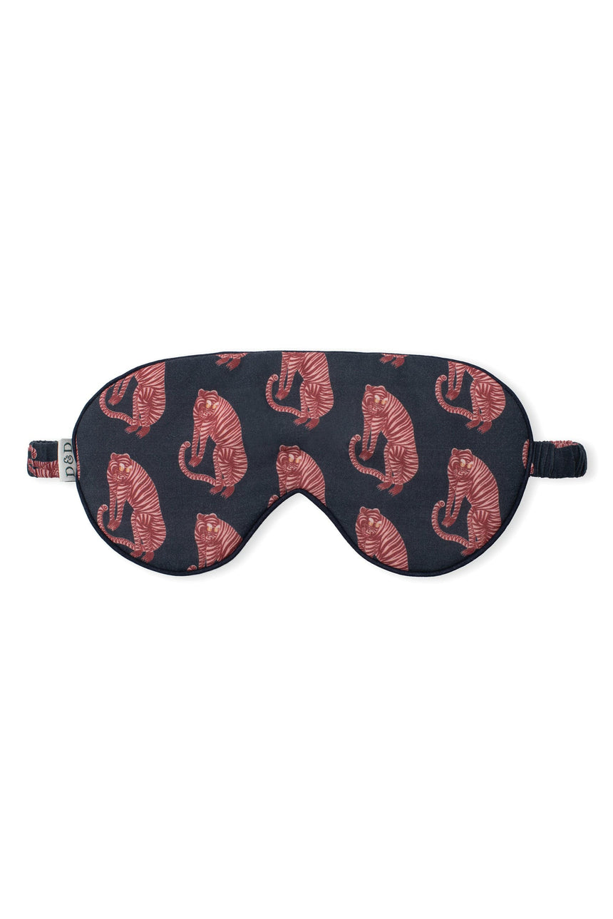 Cotton Luxe Eye Mask Sansindo Tiger Print Navy/Pink