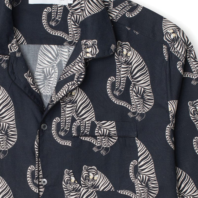 Men’s Long Pyjama Set Sansindo Tiger Print Black/Cream