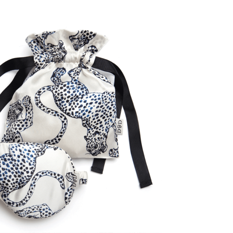 Silk Eye Mask Jag Print Cream