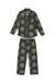 Men’s Long Pyjama Set Stamp Print Green