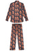 Men's Long Pyjama Set Sansindo Tiger Print Black/Orange