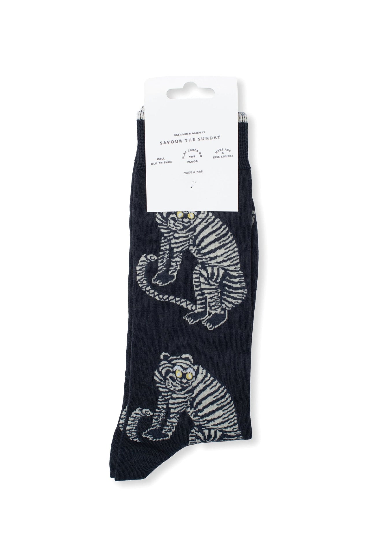 Men’s Socks Sansindo Tiger Print Black/Cream