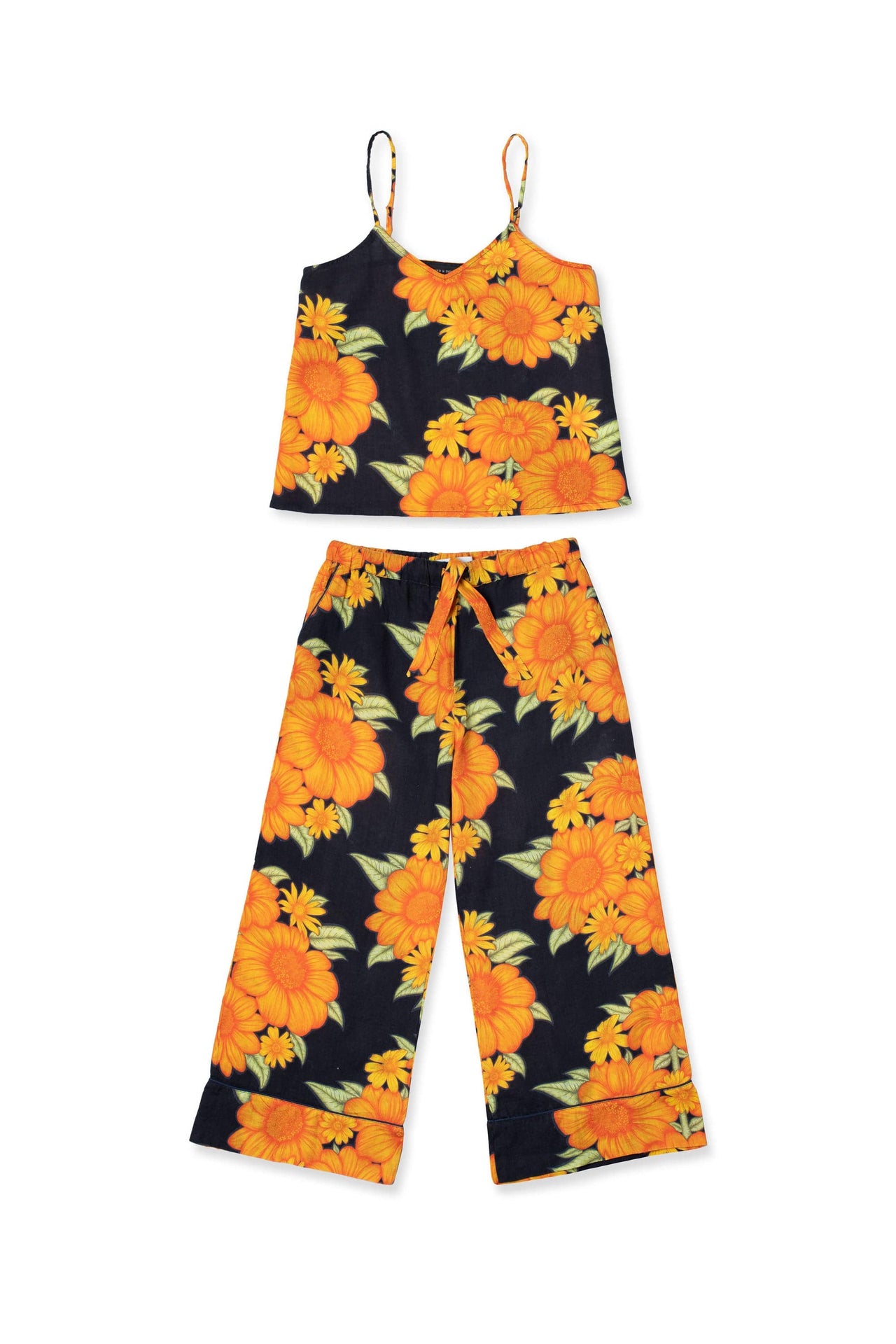 Cami & Wide Leg Set Tithonia Print Navy