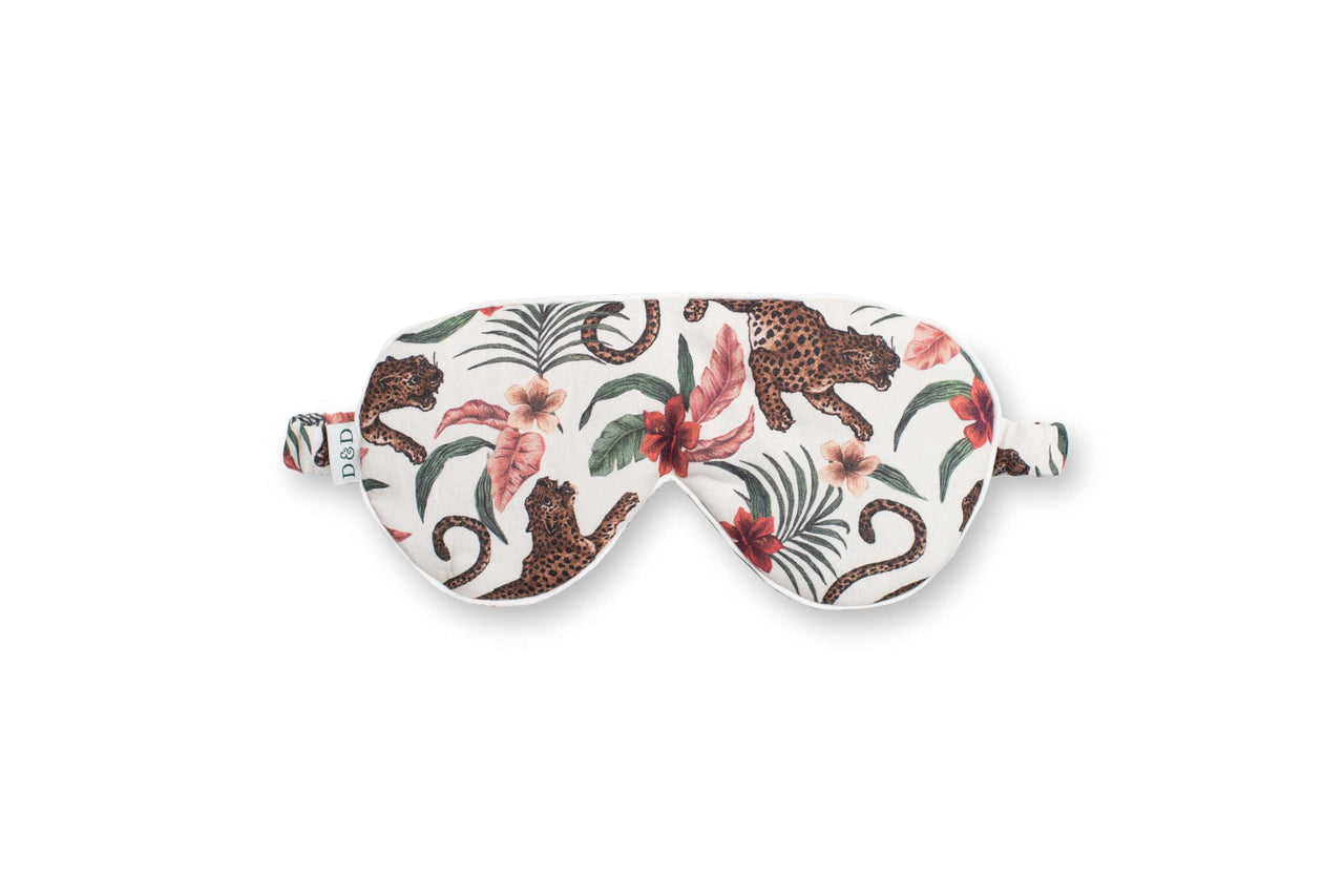 Cotton Luxe Eye Mask Soleia Leopard Print Cream