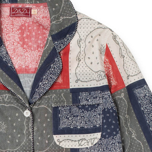 Long Pyjama Set Bandana Patchwork Print Multi