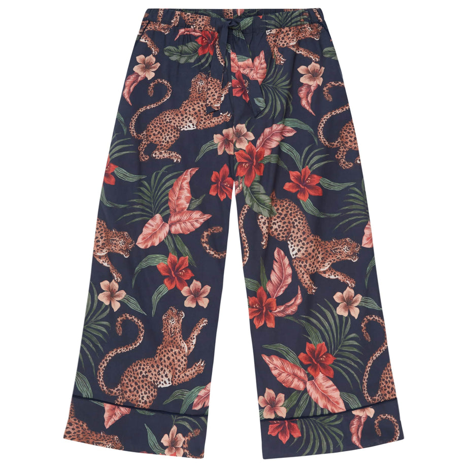 Wide Leg Pyjama Trousers Soleia Leopard Print Multi