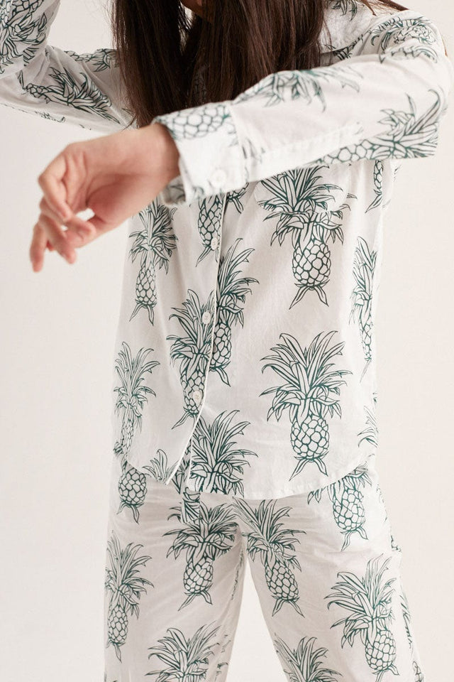 Pyjama Trousers Howie Pineapple Print White/Green