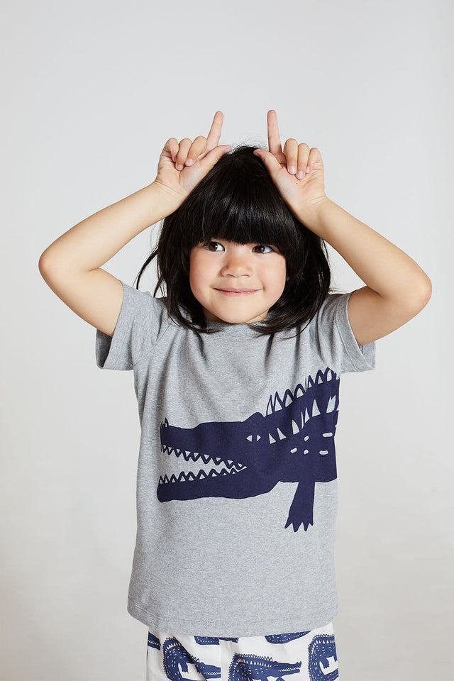 Kids’ T-Shirt Croc Grey/Navy